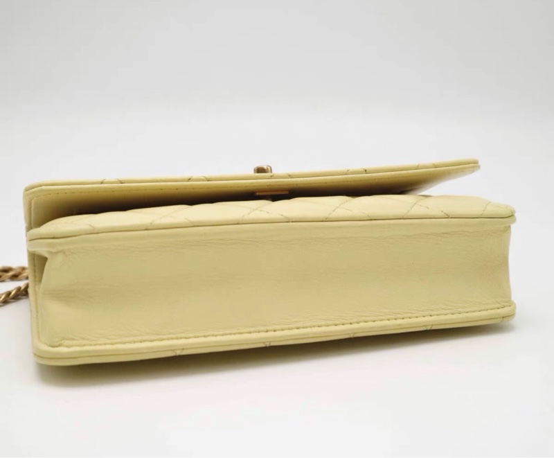 【97新 ✨ 全網最低價!】CHANEL 香奈兒 Woc 小鴨黃 羊皮 金扣 山茶花調節扣 鏈條斜挎包(下單前先詢問庫存❗️)-5