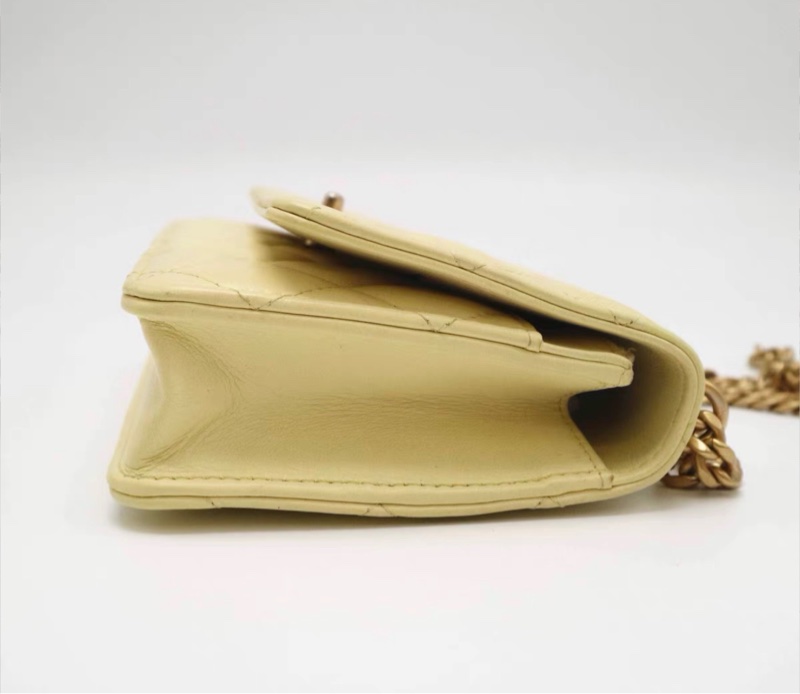 【97新 ✨ 全網最低價!】CHANEL 香奈兒 Woc 小鴨黃 羊皮 金扣 山茶花調節扣 鏈條斜挎包(下單前先詢問庫存❗️)-7