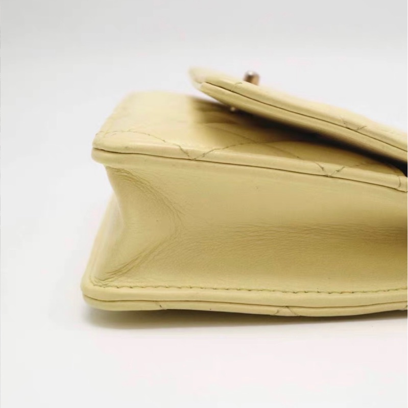 【97新 ✨ 全網最低價!】CHANEL 香奈兒 Woc 小鴨黃 羊皮 金扣 山茶花調節扣 鏈條斜挎包(下單前先詢問庫存❗️)-8