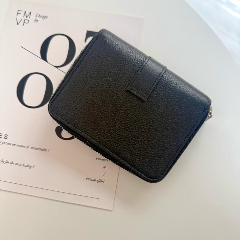 ✔️ Saint Laurent YSL 聖羅蘭 荔枝紋牛皮拉鍊短夾-2