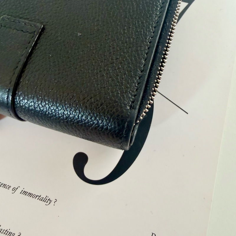 ✔️ Saint Laurent YSL 聖羅蘭 荔枝紋牛皮拉鍊短夾-14