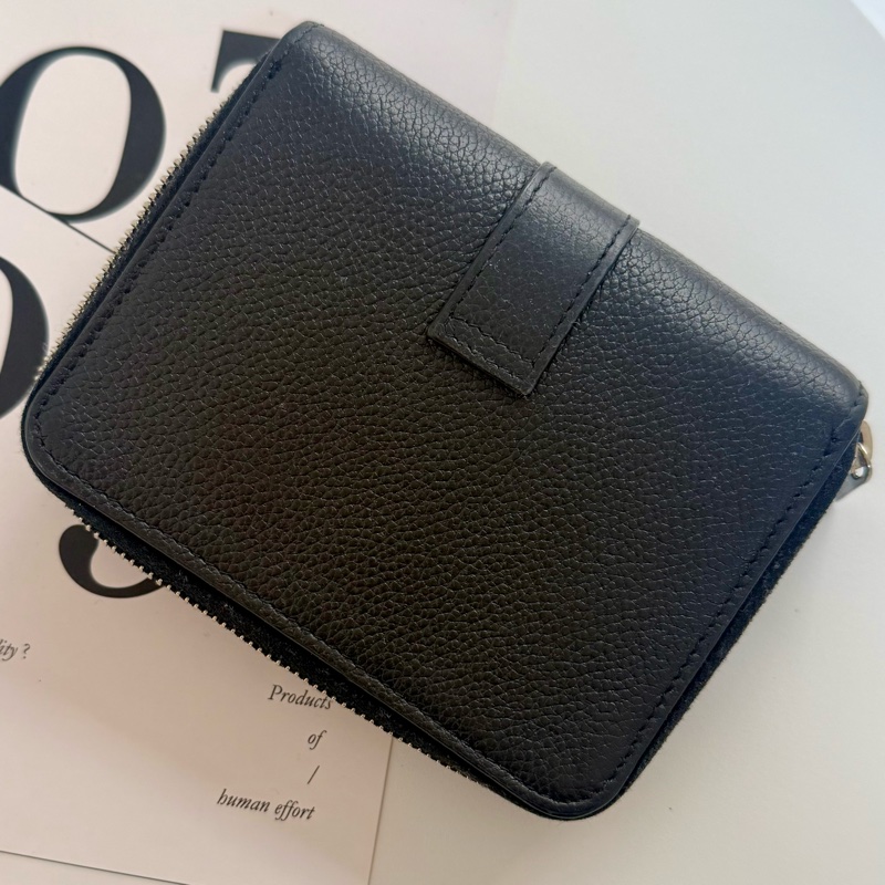 ✔️ Saint Laurent YSL 聖羅蘭 荔枝紋牛皮拉鍊短夾-18