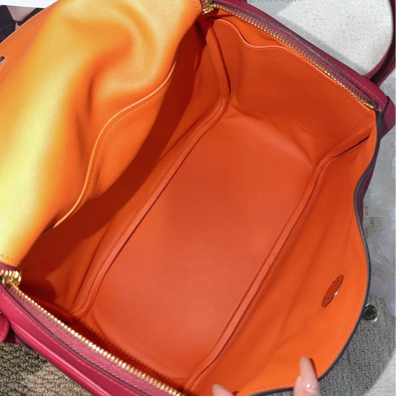 🌈Hermes❤️Lindy 30❤️紅色內拼燈色銀扣🌟99新🌟Swift皮🌟愛馬仕🌟-1