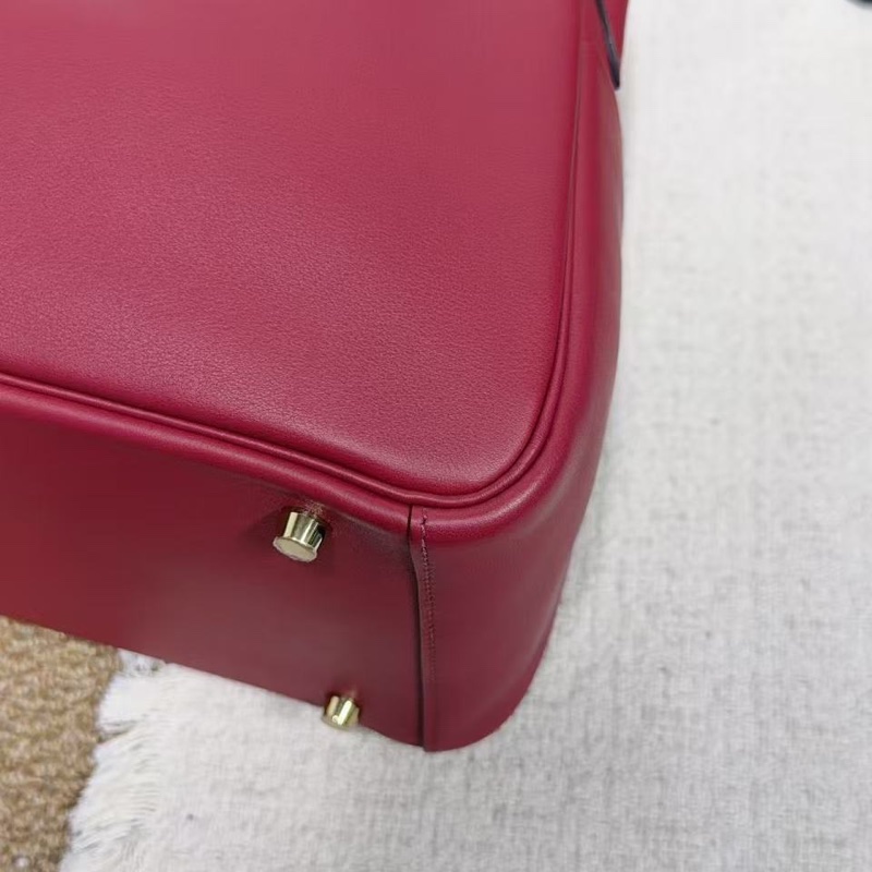 🌈Hermes❤️Lindy 30❤️紅色內拼燈色銀扣🌟99新🌟Swift皮🌟愛馬仕🌟-6