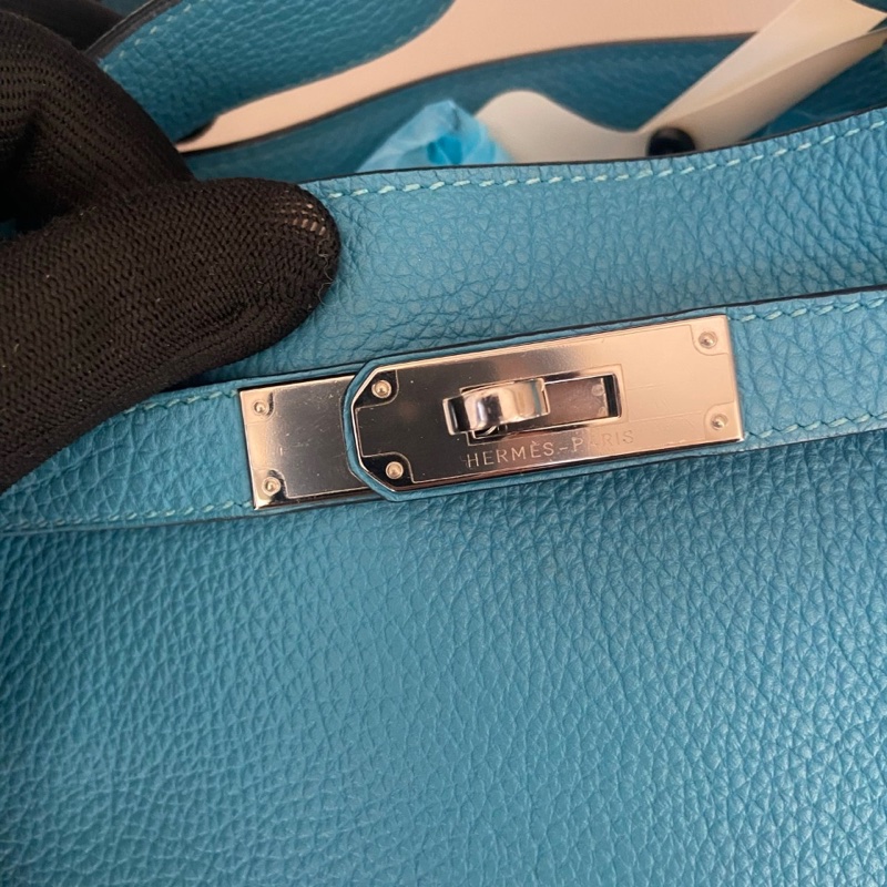 🌈Hermes💙So kelly 22💙松石藍銀扣🌈98.5新🌟togo皮🌟愛馬仕🌟-1