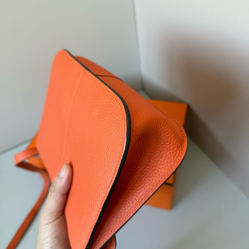 🌈Hermes🧡Halzan 25🧡9J橙色銀扣🌟全新閑置🌟全套有單🌈愛馬仕🌟-3