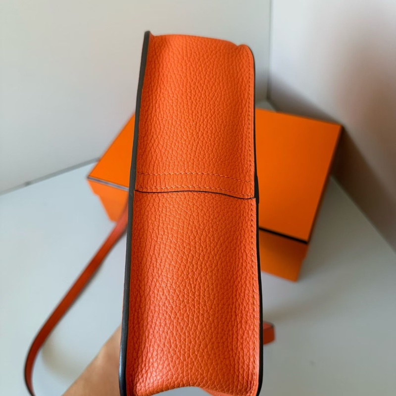 🌈Hermes🧡Halzan 25🧡9J橙色銀扣🌟全新閑置🌟全套有單🌈愛馬仕🌟-6