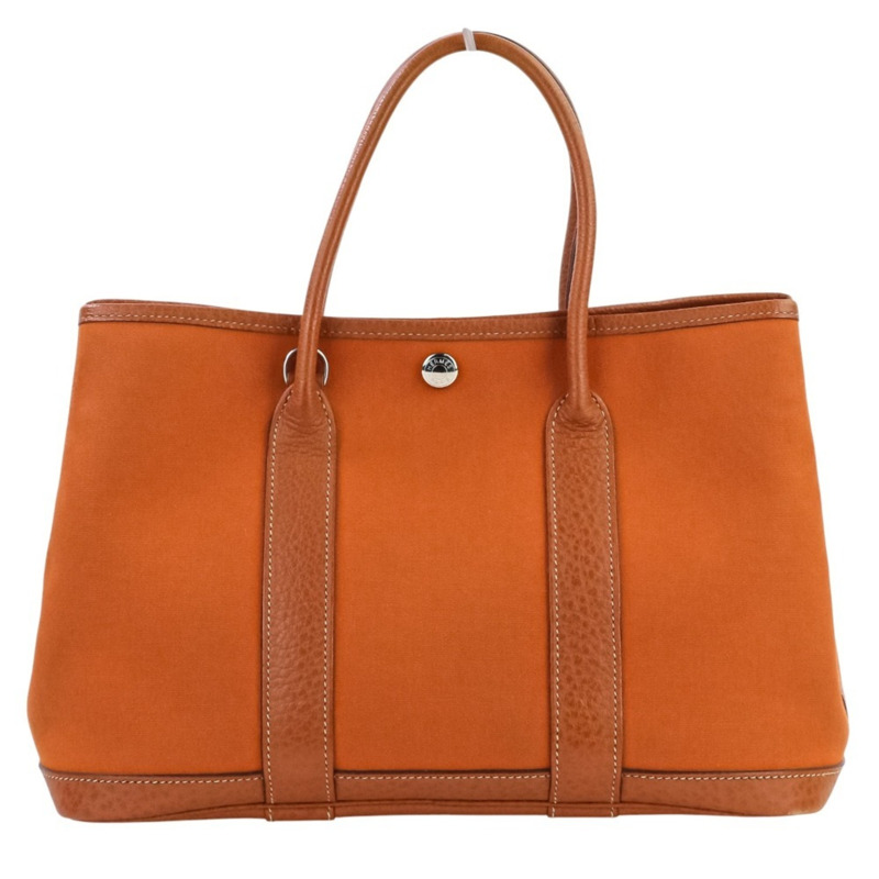 Hermes Hermès 花園派對 TPM Toile Officier x Negonda 手提包，Potiron Orange，□I Stamp，女裝，Lux，二手品牌-3