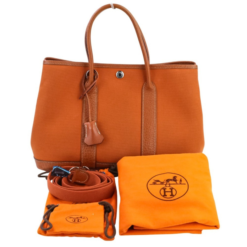 Hermes Hermès 花園派對 TPM Toile Officier x Negonda 手提包，Potiron Orange，□I Stamp，女裝，Lux，二手品牌-8