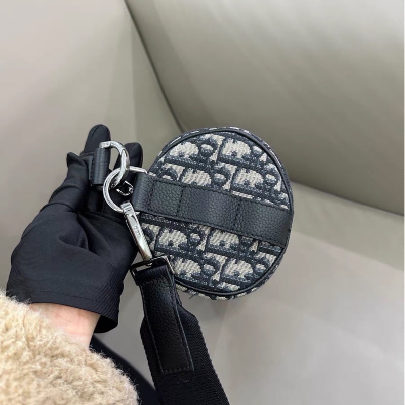 精緻實用款😍99新🆕 Dior迪奧Oblique刺繡老花圓筒包單肩斜挎包-6