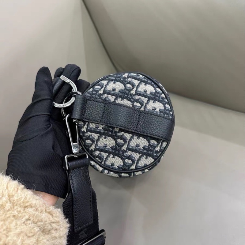 精緻實用款😍99新🆕 Dior迪奧Oblique刺繡老花圓筒包單肩斜挎包-7