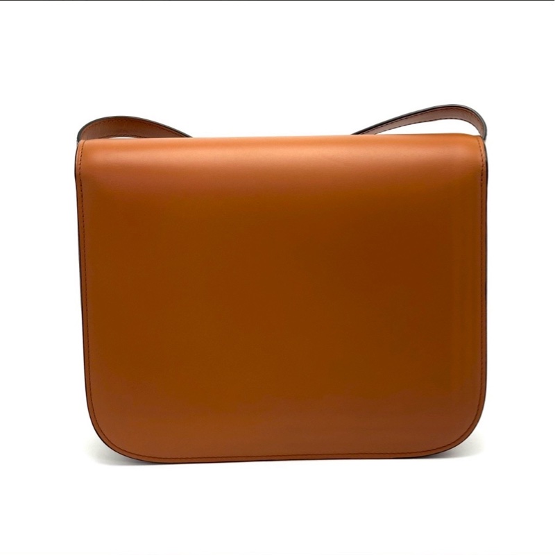 極簡老錢風🥐超低價😍CELINE賽琳box中號焦糖金棕色豆腐包單肩斜挎包-5