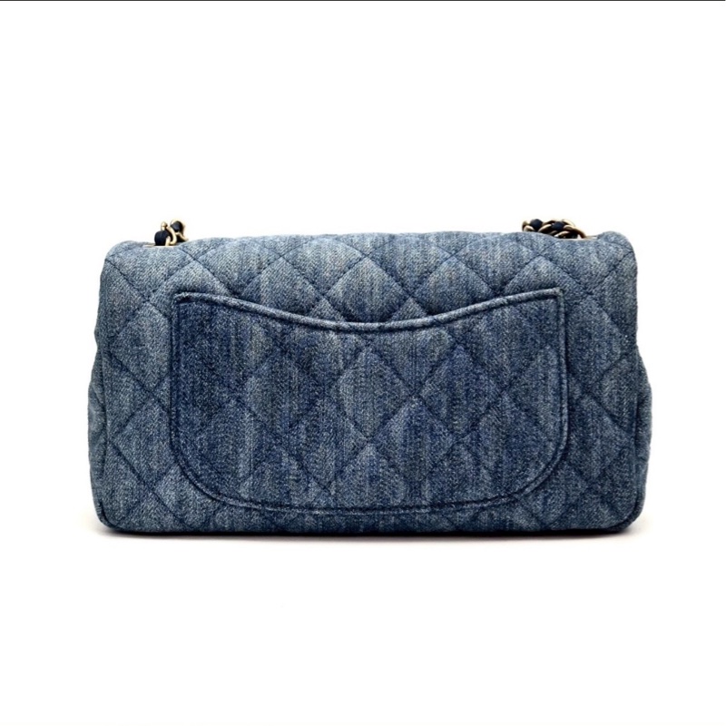 成色優💯超搶手❤️‍🔥 Chanel香奈兒丹寧牛仔cf金球大Mini單肩斜挎包-9