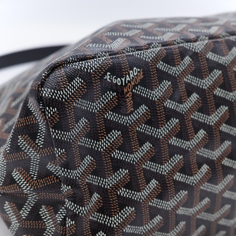 Goyard 戈雅 Bohème Hobo 經典印花 黑色 塗層帆布 拉鍊肩背包半月包 腋下包-6
