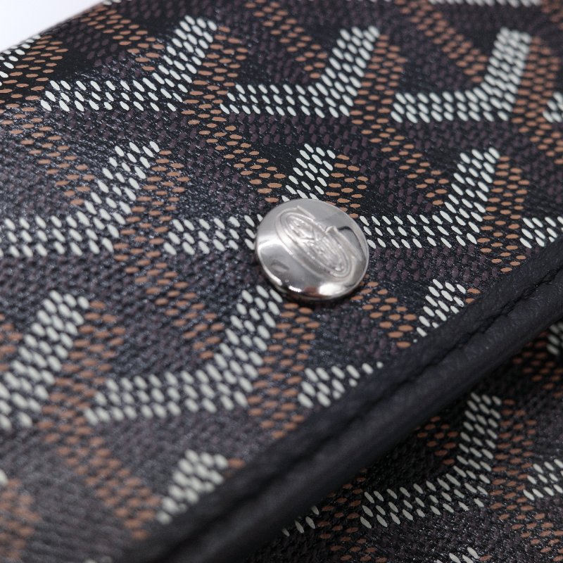 Goyard 戈雅 Bohème Hobo 經典印花 黑色 塗層帆布 拉鍊肩背包半月包 腋下包-16