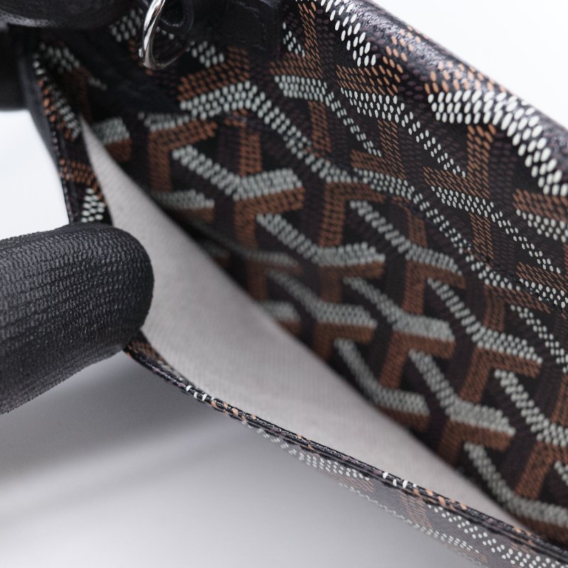 Goyard 戈雅 Bohème Hobo 經典印花 黑色 塗層帆布 拉鍊肩背包半月包 腋下包-18