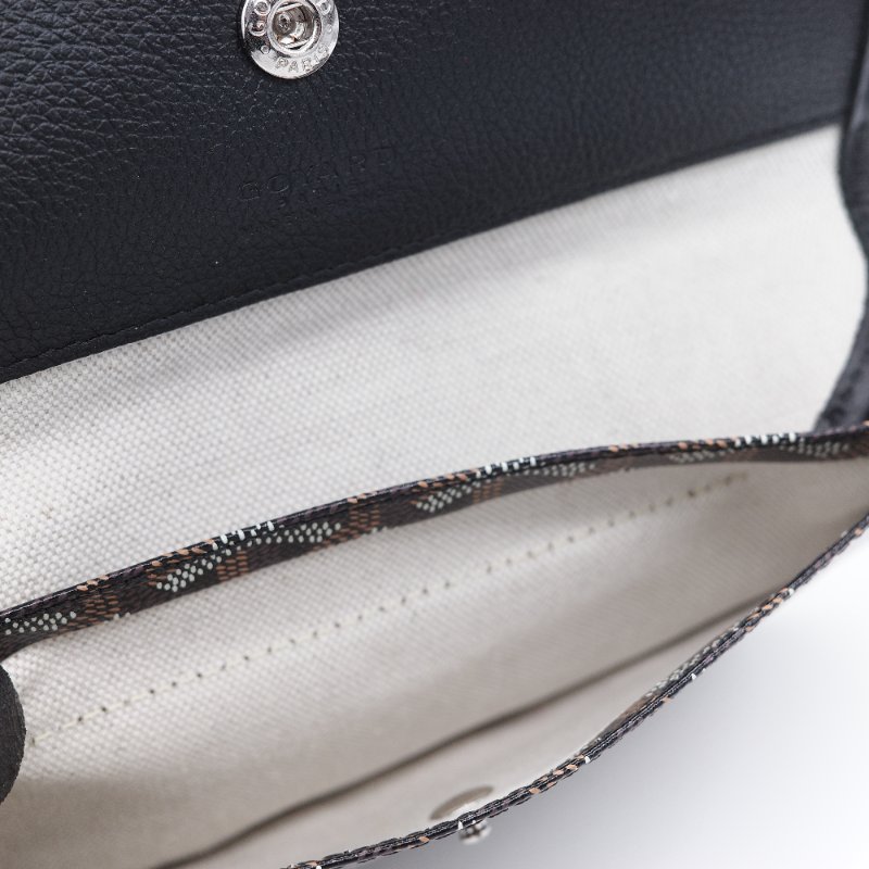 Goyard 戈雅 Bohème Hobo 經典印花 黑色 塗層帆布 拉鍊肩背包半月包 腋下包-19