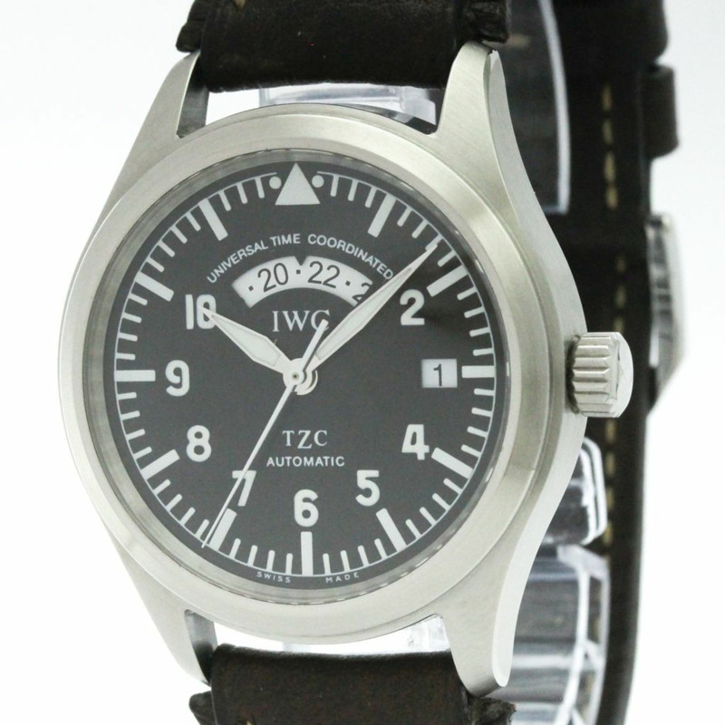 IWC飛行員系列UTC精鋼皮革自動男錶IW325101拋光款-0