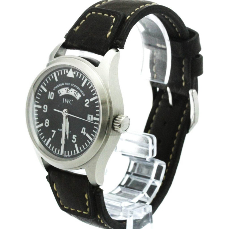 IWC飛行員系列UTC精鋼皮革自動男錶IW325101拋光款-1