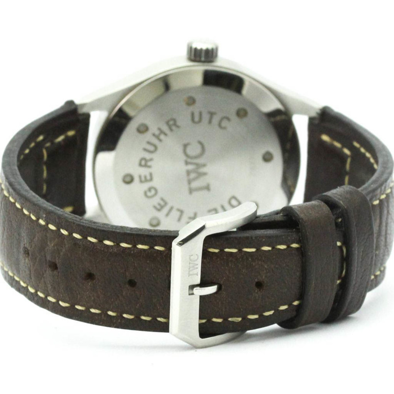 IWC飛行員系列UTC精鋼皮革自動男錶IW325101拋光款-4