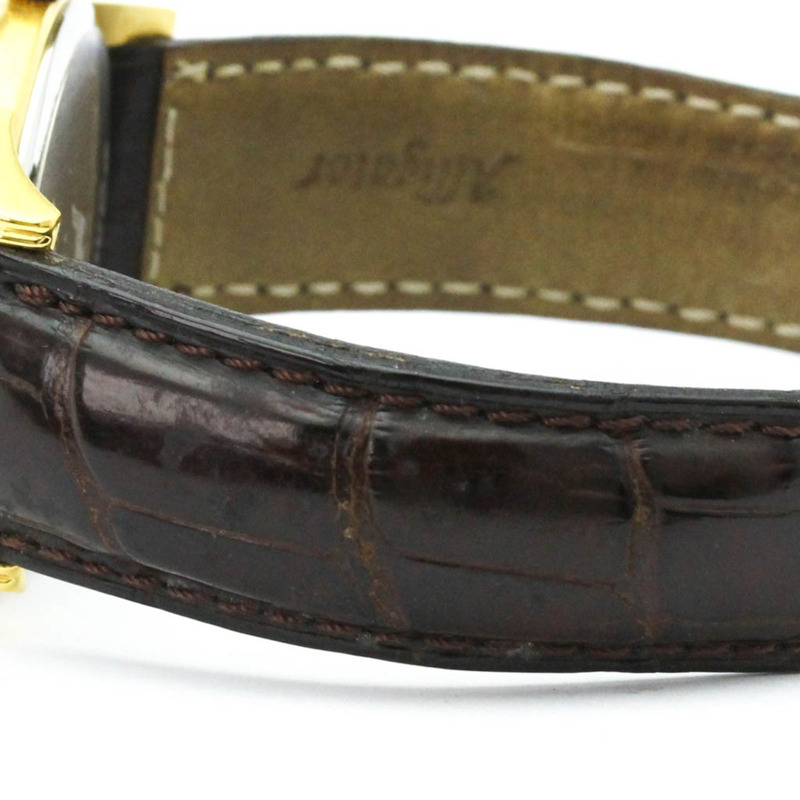 浪琴錶鍍金皮革手動上鍊男士腕錶 L4.659.2-2