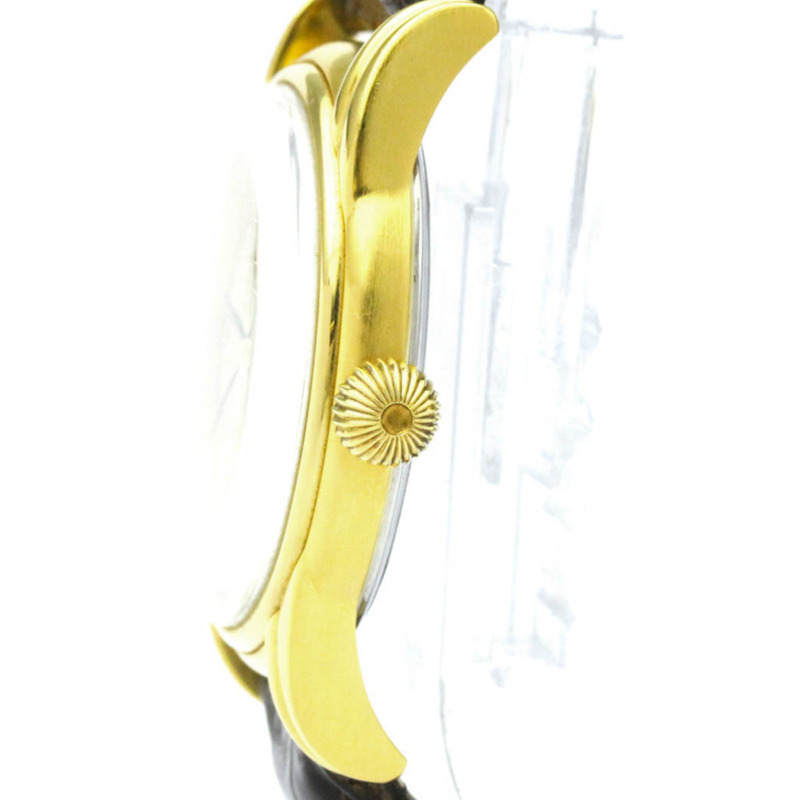 浪琴錶鍍金皮革手動上鍊男士腕錶 L4.659.2-3