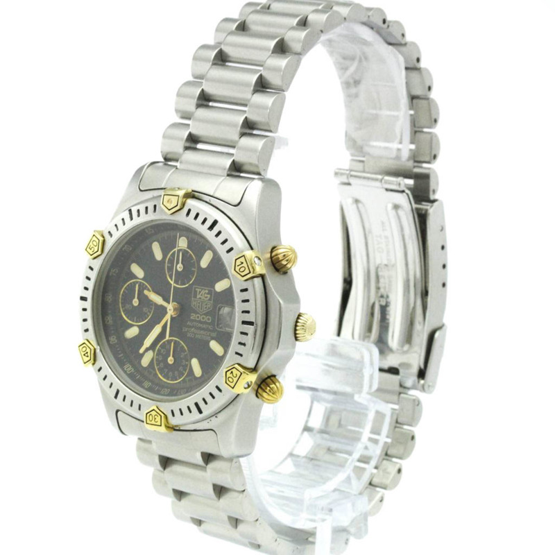 豪雅 2000 系列計時碼表,鍍金精鋼自動機械男士腕錶-1