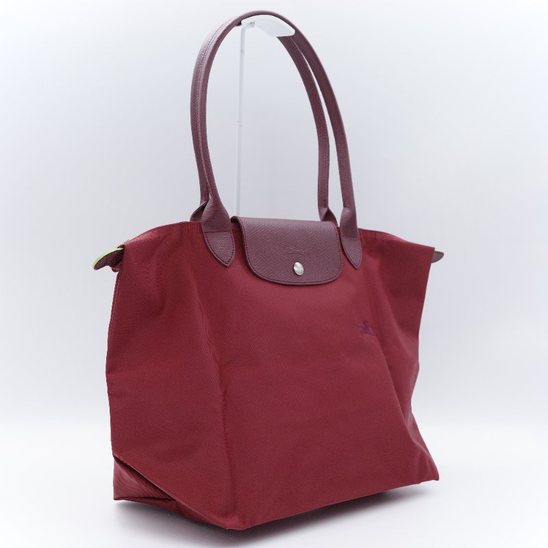 Longchamp 瓏驤 Le Pliage Green L 經典石榴紅 長把尼龍托特包-3
