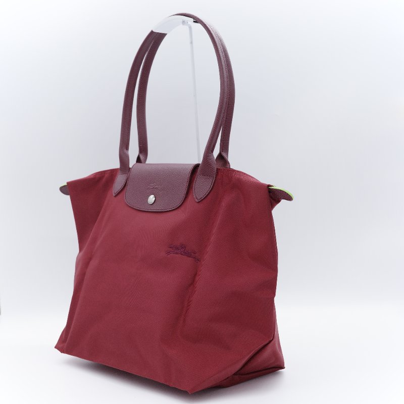 Longchamp 瓏驤 Le Pliage Green L 經典石榴紅 長把尼龍托特包-4