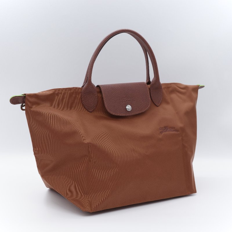 Longchamp 瓏驤 Le Pliage Green L褐色 尼龍 帆布摺疊 托特包-3