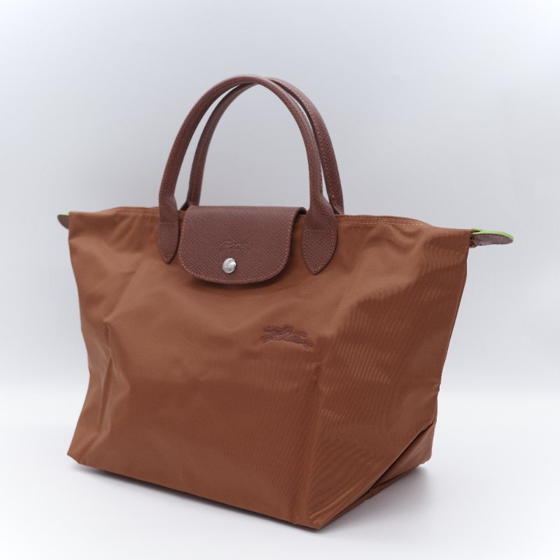 Longchamp 瓏驤 Le Pliage Green L褐色 尼龍 帆布摺疊 托特包-4