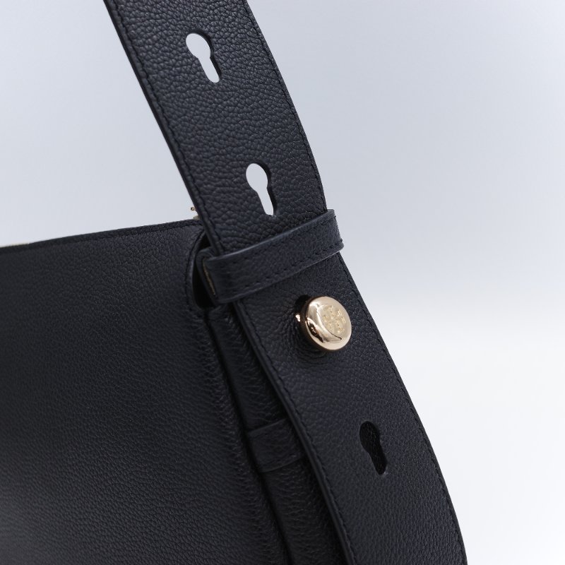 Tory Burch 湯麗柏琦 Romy 中號黑色 荔紋牛皮 肩斜背包-8