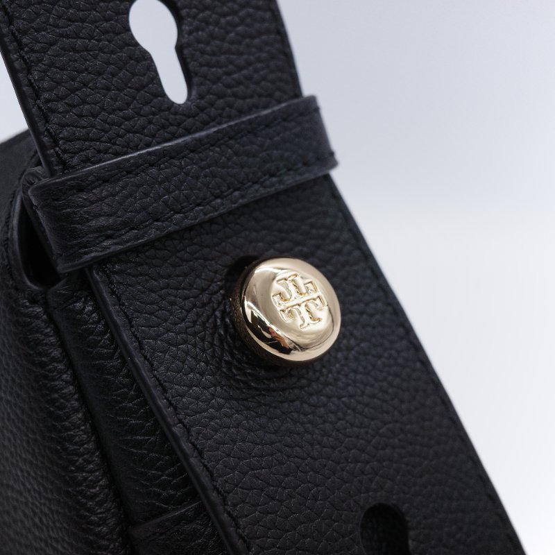 Tory Burch 湯麗柏琦 Romy 中號黑色 荔紋牛皮 肩斜背包-9