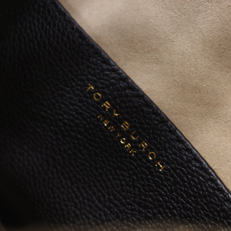 Tory Burch 湯麗柏琦 Romy 中號黑色 荔紋牛皮 肩斜背包-13