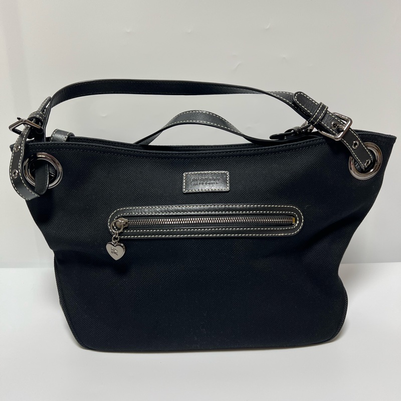 Burberry Blue Label 女士品牌手提包、黑色帆布材質、格紋圖案-1