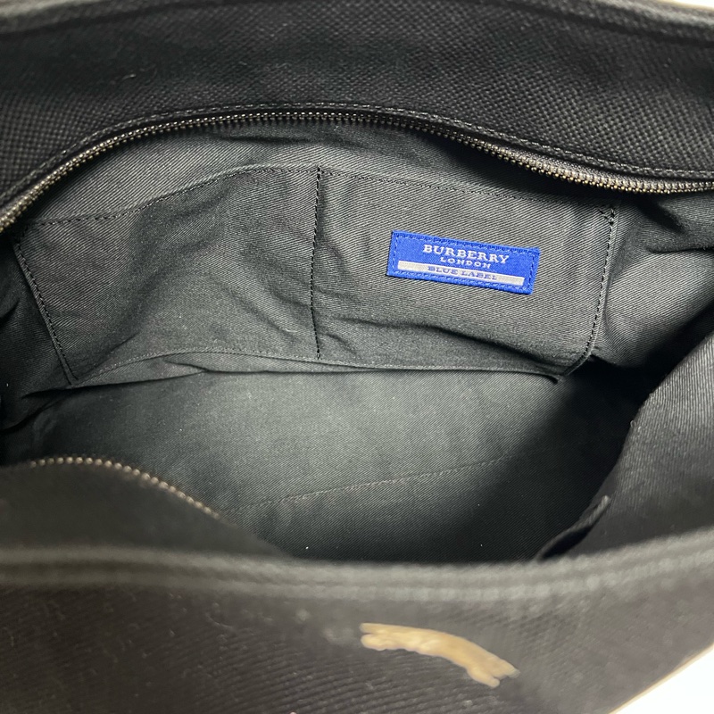 Burberry Blue Label 女士品牌手提包、黑色帆布材質、格紋圖案-4