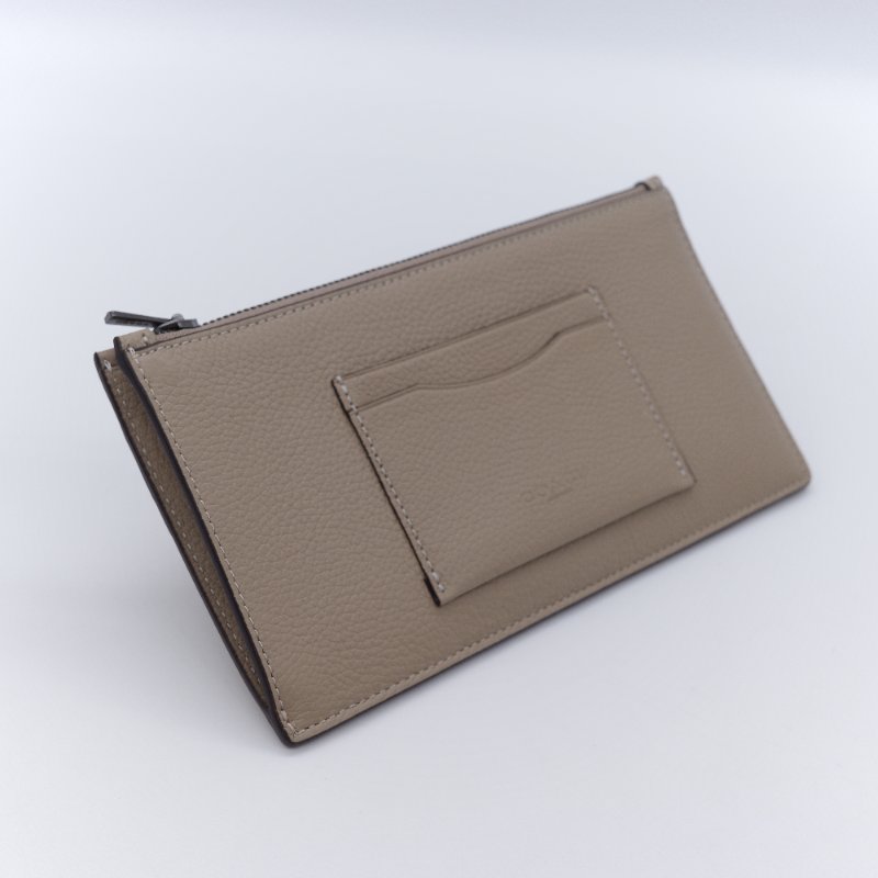 Coach 蔻馳 經典荔枝紋小牛皮 馬鞍棕 手機拉鍊長夾-2