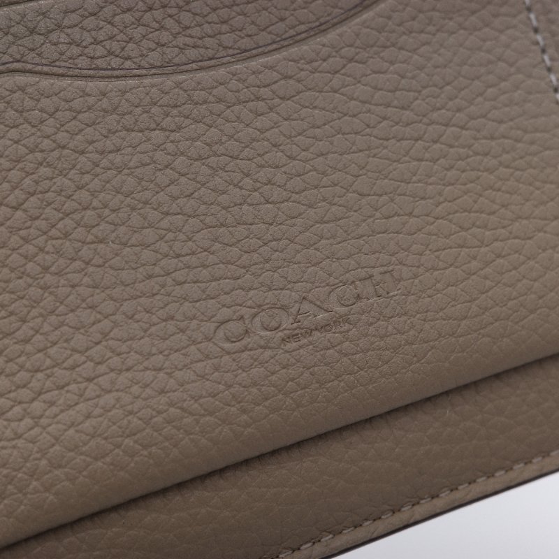 Coach 蔻馳 經典荔枝紋小牛皮 馬鞍棕 手機拉鍊長夾-10