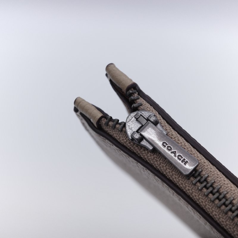 Coach 蔻馳 經典荔枝紋小牛皮 馬鞍棕 手機拉鍊長夾-11