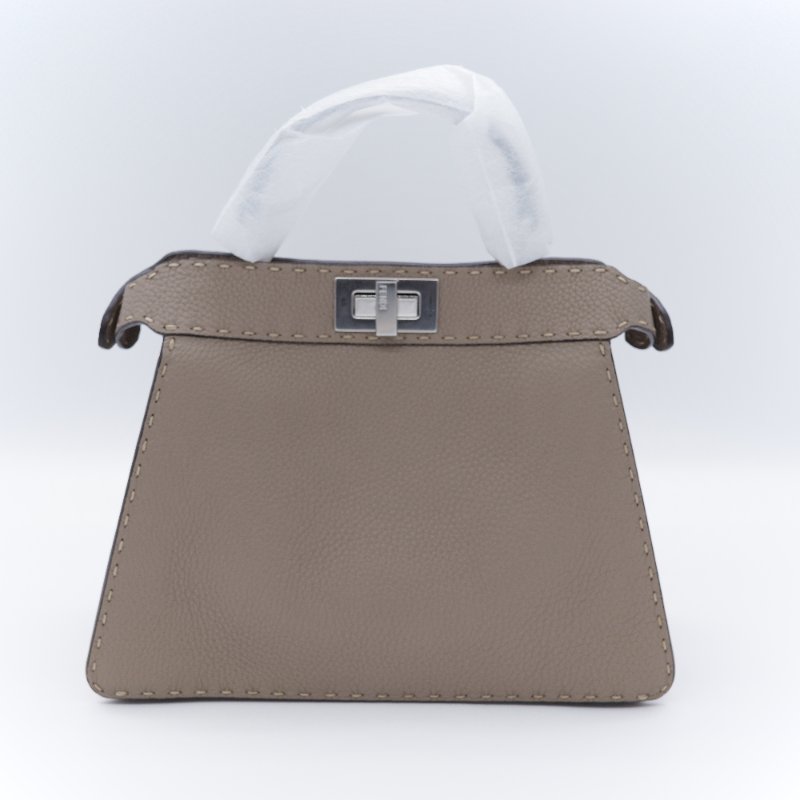 Fendi 芬迪 Peekaboo I See U Small 經典米褐色 小牛皮 手提斜背包-6