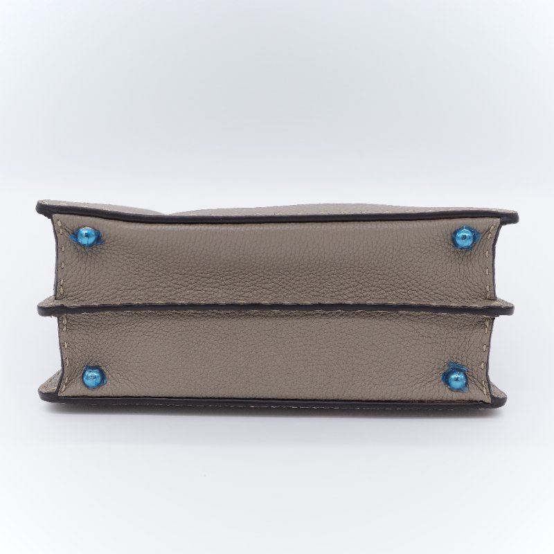 Fendi 芬迪 Peekaboo I See U Small 經典米褐色 小牛皮 手提斜背包-7