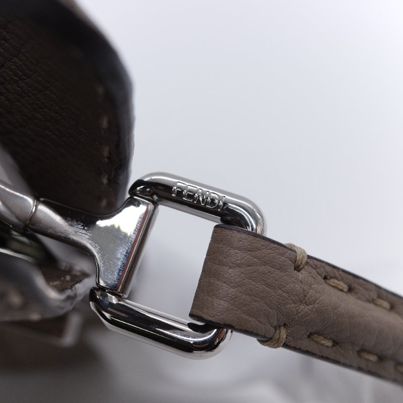 Fendi 芬迪 Peekaboo I See U Small 經典米褐色 小牛皮 手提斜背包-20