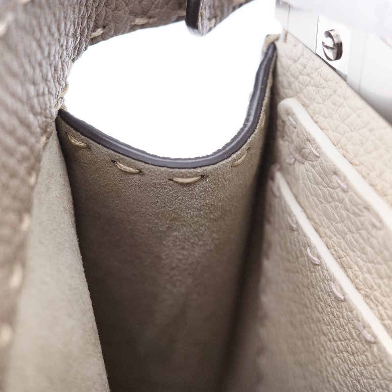 Fendi 芬迪 Peekaboo I See U Small 經典米褐色 小牛皮 手提斜背包-27