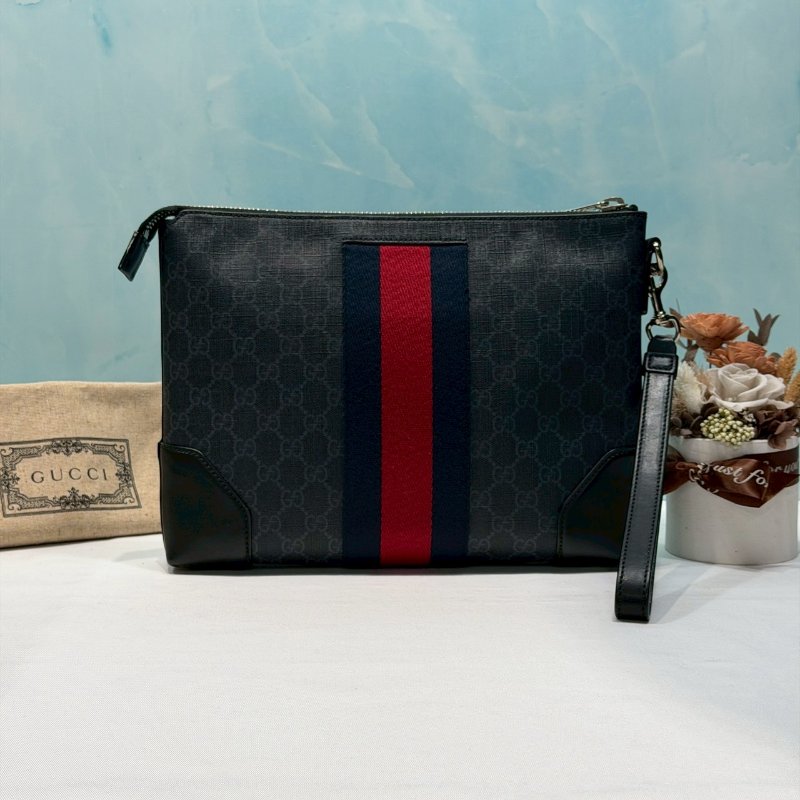 GUCCI GG Supreme帆布手拿包-0