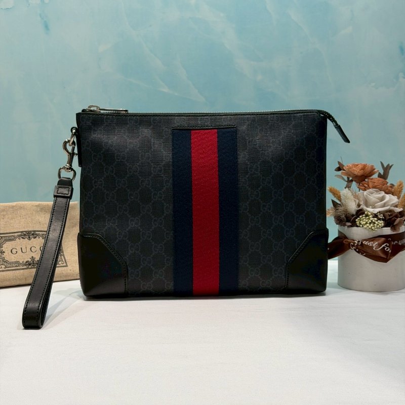 GUCCI GG Supreme帆布手拿包-1