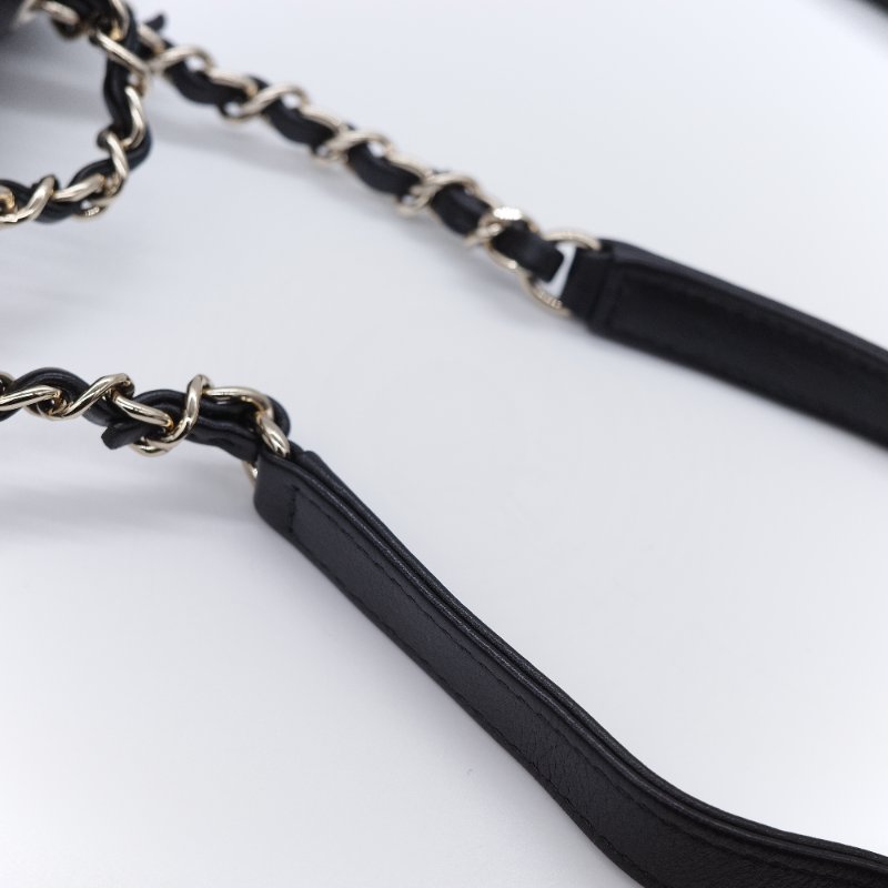 （閒置品♥️未使用）Chanel 香奈兒  Duma  經典黑色菱格紋 羊皮 雙肩後背包-25