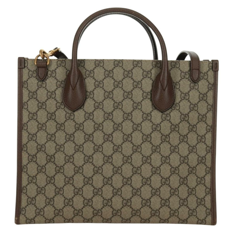 【日本直送】GUCCI GG Supreme 唐老鴨手提包 PVC 兩用 米色 金色 648134 正品 161733SAM-1