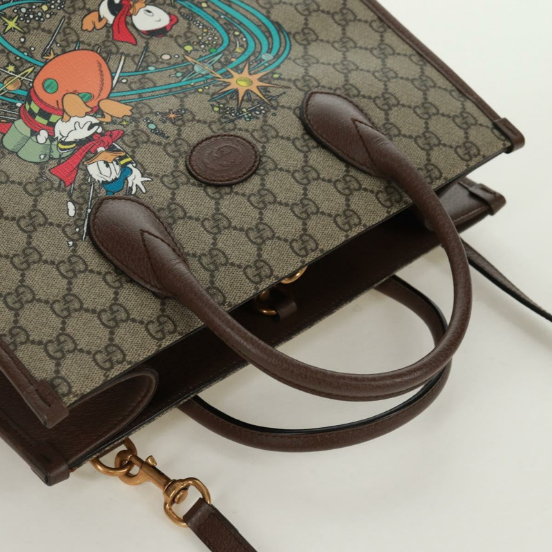 【日本直送】GUCCI GG Supreme 唐老鴨手提包 PVC 兩用 米色 金色 648134 正品 161733SAM-5