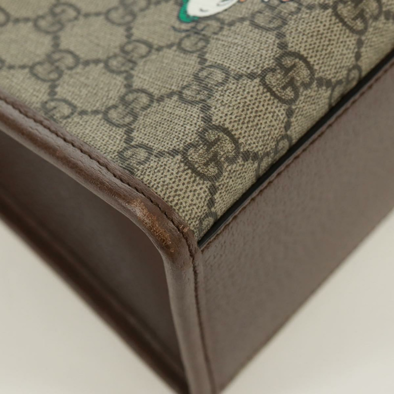 【日本直送】GUCCI GG Supreme 唐老鴨手提包 PVC 兩用 米色 金色 648134 正品 161733SAM-8