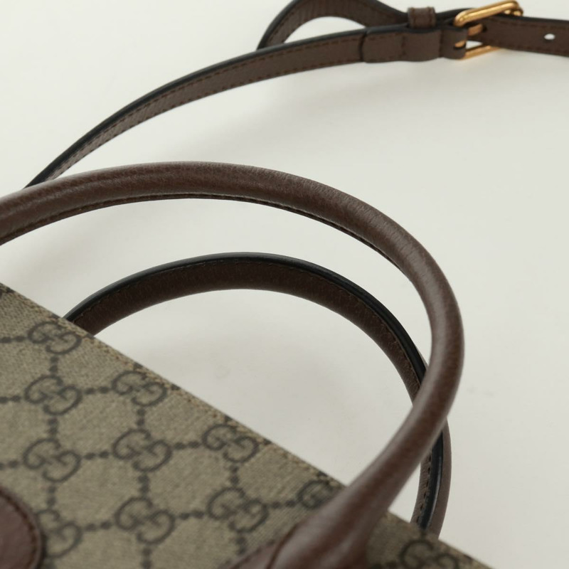 【日本直送】GUCCI GG Supreme 唐老鴨手提包 PVC 兩用 米色 金色 648134 正品 161733SAM-13